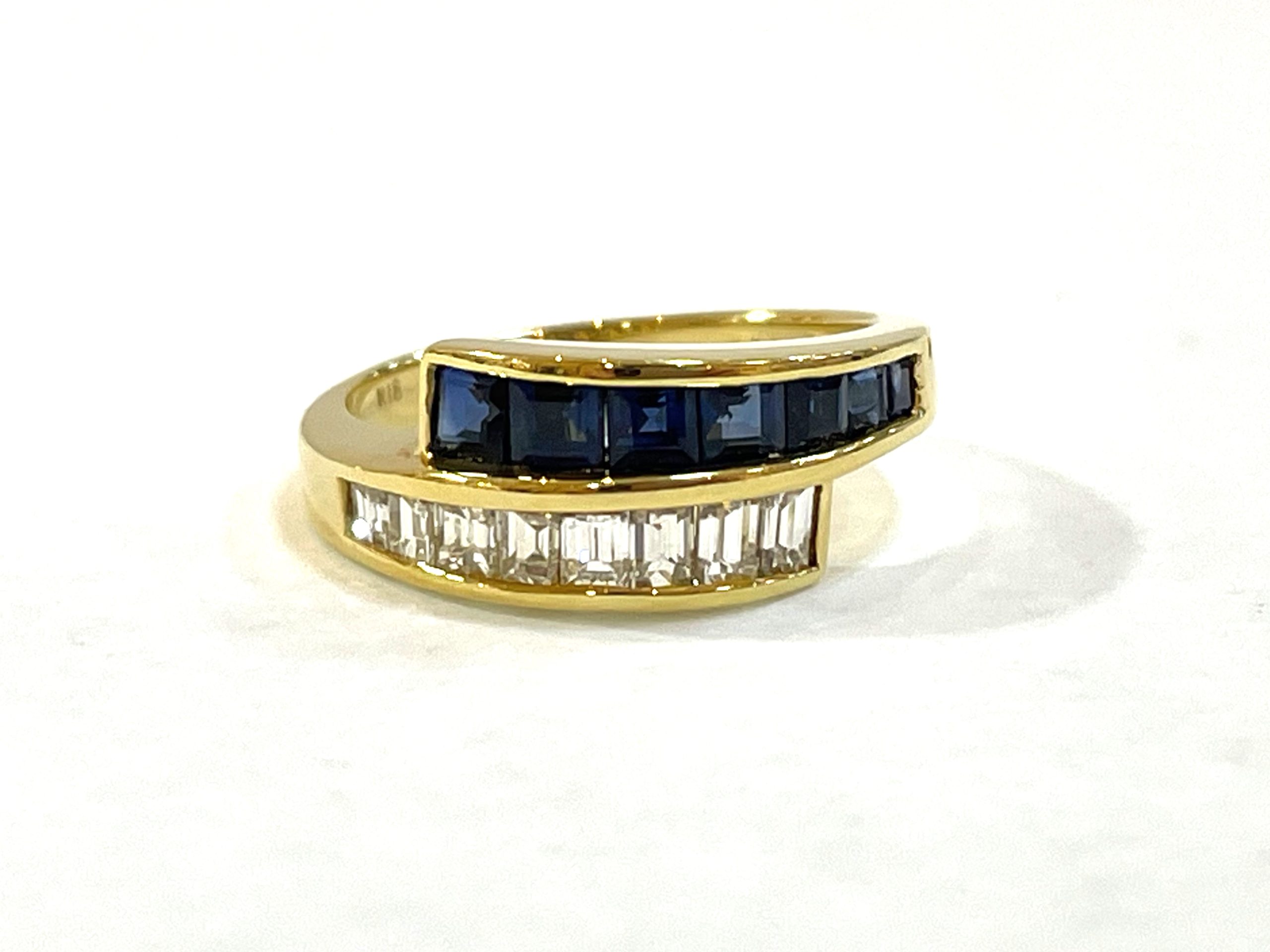 K18サファイア／ダイヤモンド リング